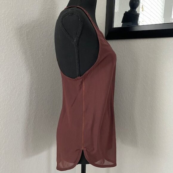 LULULEMON Sheer Mesh Brown 105F Singlet Tank Top Small - Picture 3 of 9